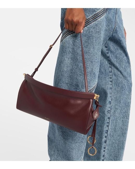 Alaïa Purple Le Click East West Medium Dark Red Bag