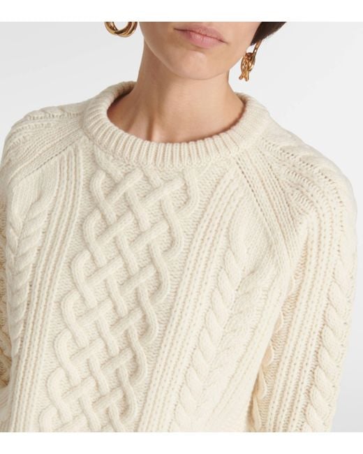 Nili Lotan Natural Coras Cable-knit Wool Sweater