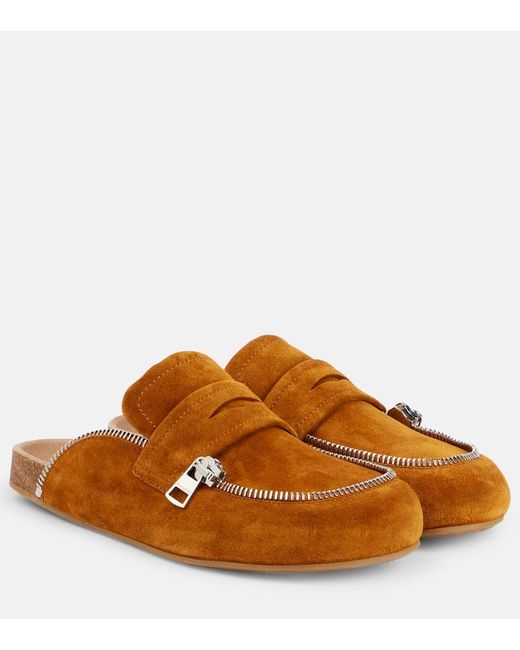 JW Anderson Women's Brown Biker Suede Mules