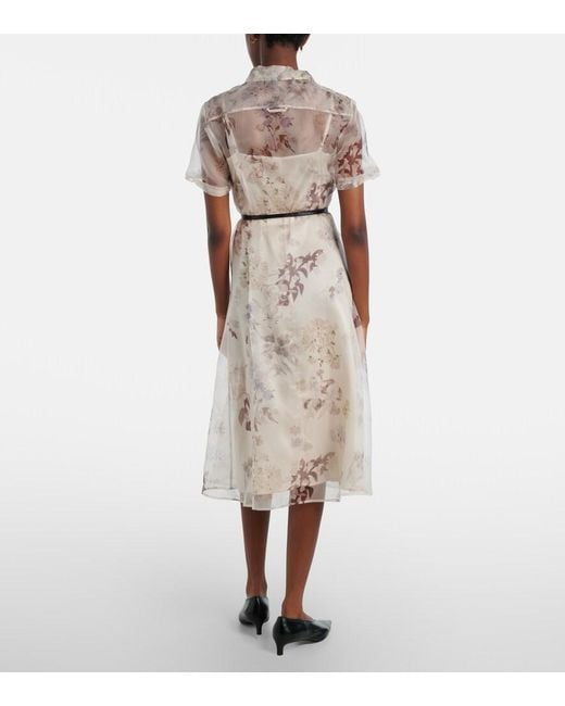 Altuzarra Natural Kiera Floral Silk Midi Dress