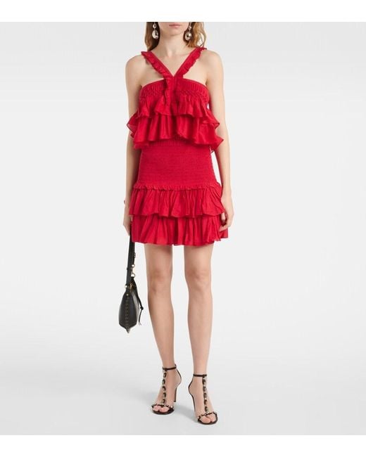 Isabel Marant Naomi Cotton-Blend Tiered Miniskirt