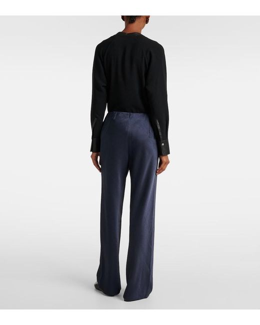 Vince Blue Fluid Satin Straight Pants