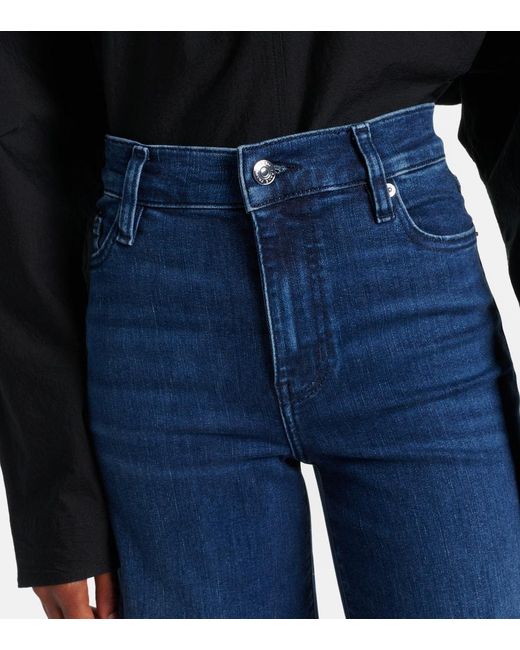 FRAME Blue Wide-Leg Jeans Le Slim Palazzo