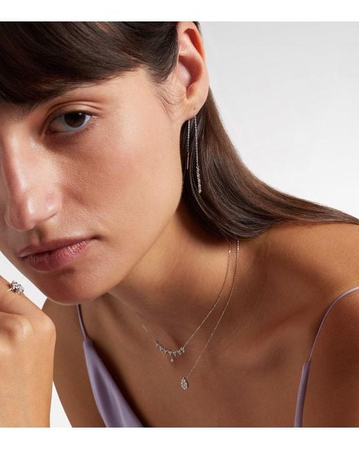 Pendientes Danae De Oro Blanco De 18 Ct Con Diamantes PERSÉE de color White