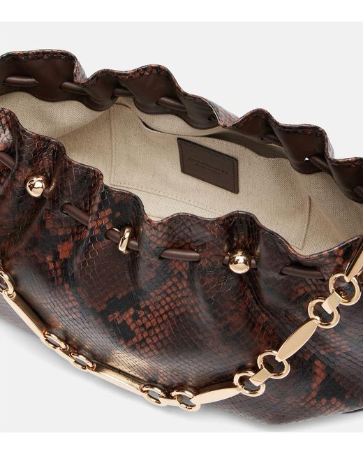 Zimmermann Black Halcyon Snake-Effect Leather Shoulder Bag