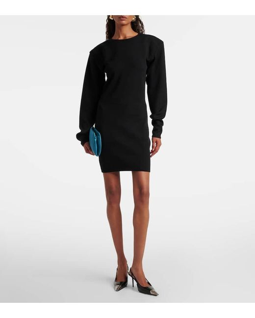 Saint Laurent Black Wool-Blend Minidress