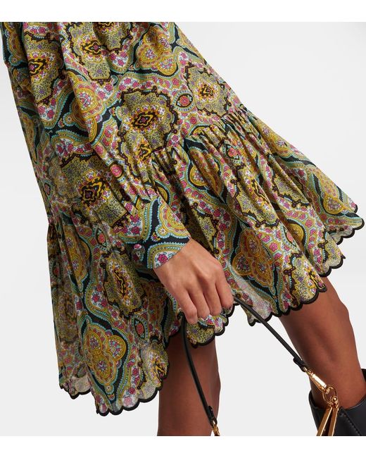 Etro Multicolor Bedrucktes Hemdblusenkleid aus Baumwolle