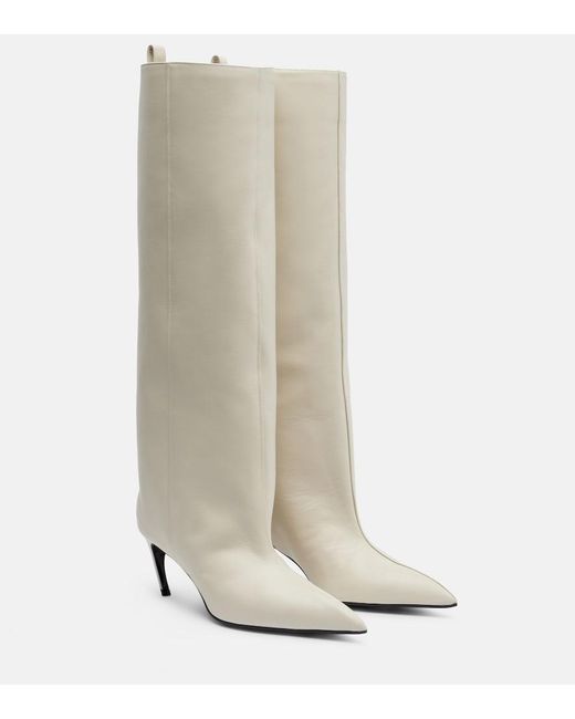 The Attico White Lea 65 Leather Knee-High Boots