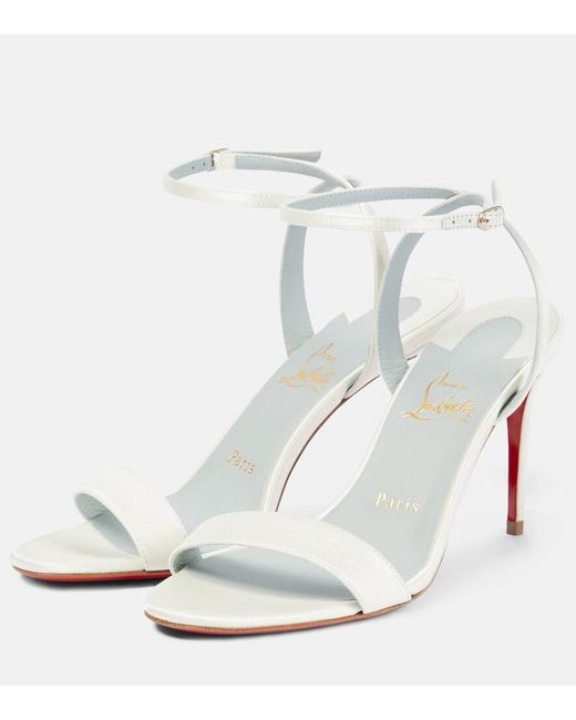 Christian Louboutin White Loubigirl 85 Silk Crepe Satin Sandals