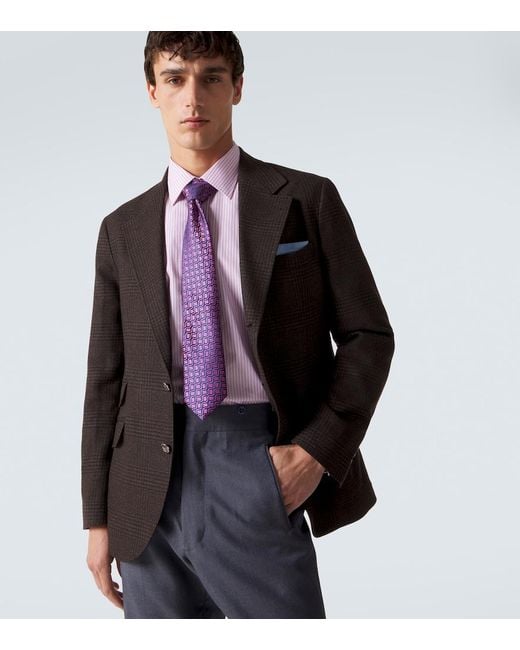 Charvet Purple Silk Jacquard Tie for men