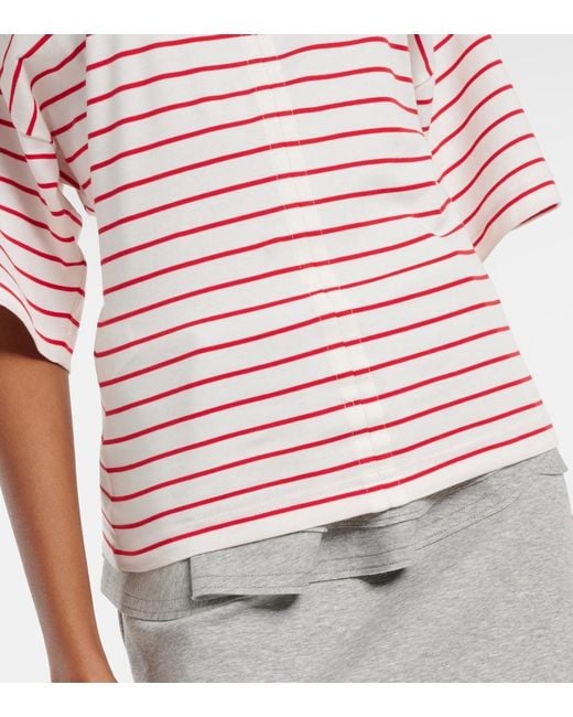 Plan C Pink Striped Cotton Jersey T-Shirt