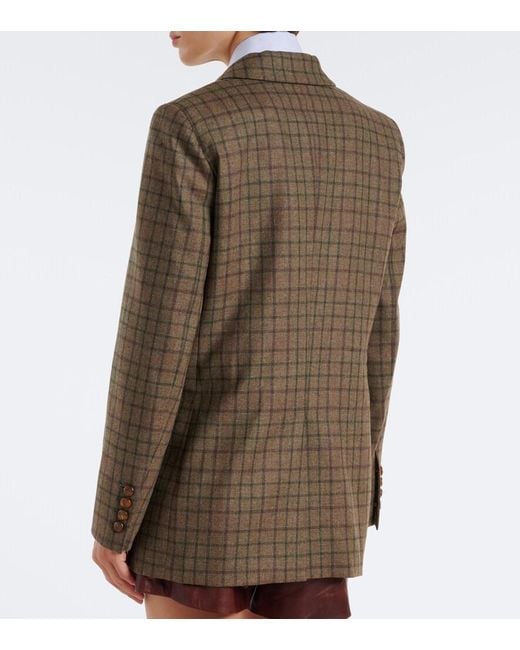 Blazé Milano Green Everyday Checked Wool And Cashmere Blazer