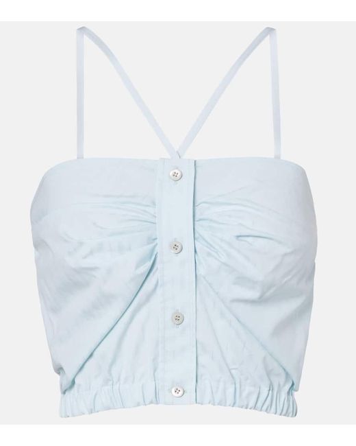 Prada Blue Cotton Poplin Top