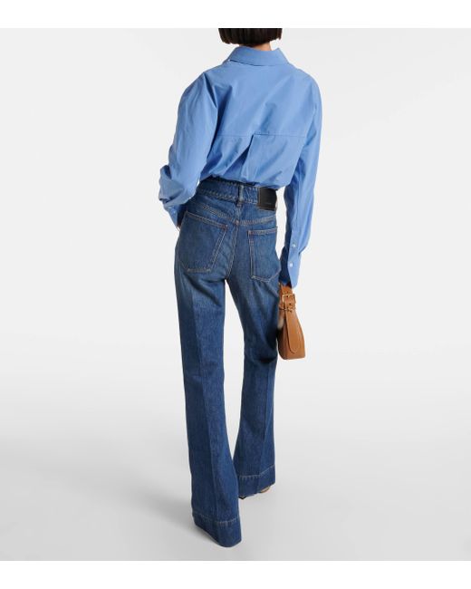 Sportmax Blue Robinia High-Rise Flared Jeans