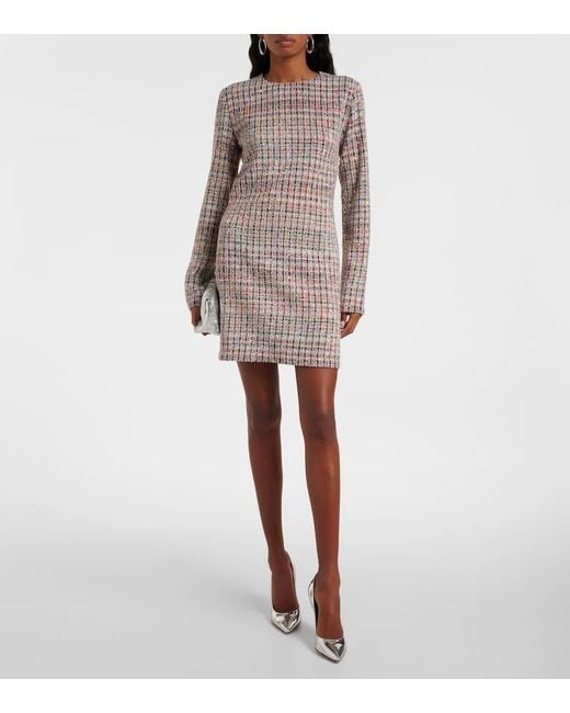 Missoni Multicolor Sequined Checked Boucle Minidress