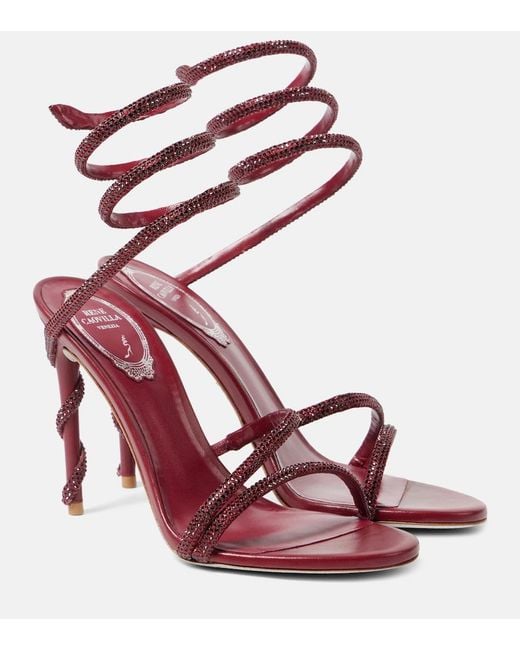Rene Caovilla Pink Margot Embellished Sandals