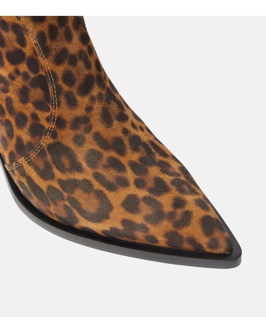 Gianvito Rossi Brown Denver Leopard-Print Leather Boots