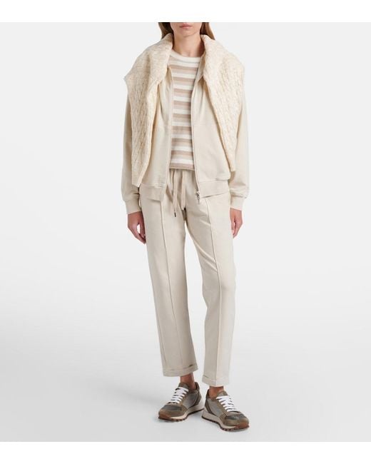 Brunello Cucinelli Natural Monili Cotton Sweatpants
