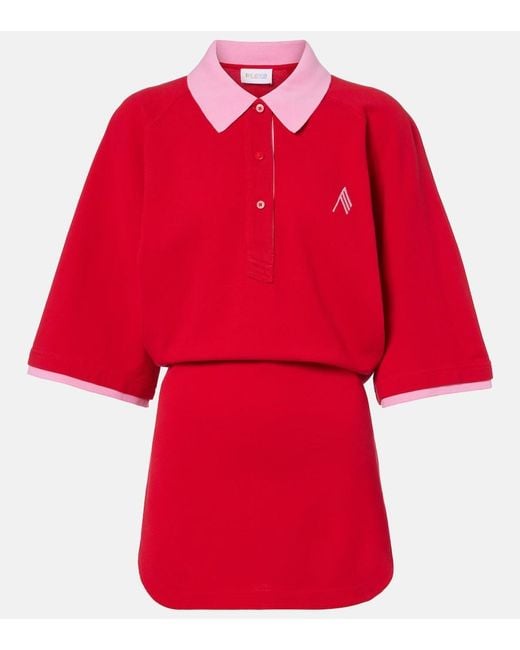 The Attico Red Cotton Polo Dress