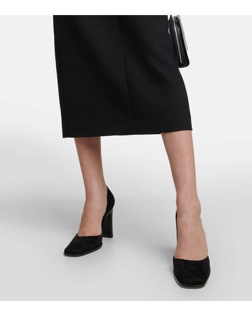 The Row Black Mae Suede Pumps