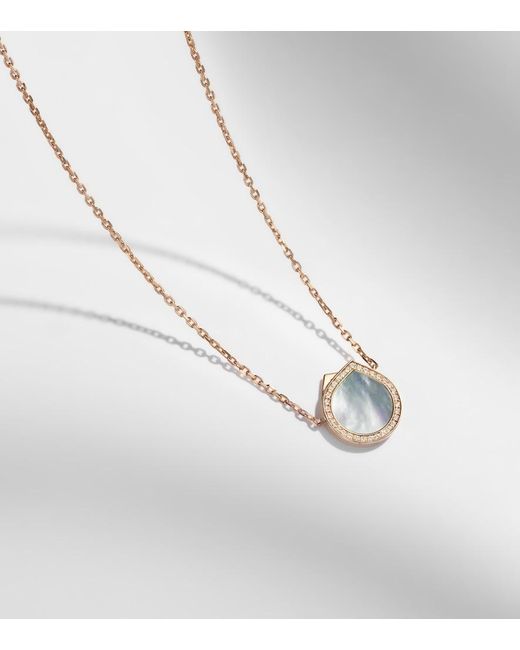 Repossi Metallic Antifer 18Kt Rose Necklace With Mother Of Pearl And Diamonds