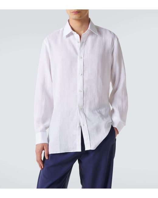 Charvet White Linen Shirt for men