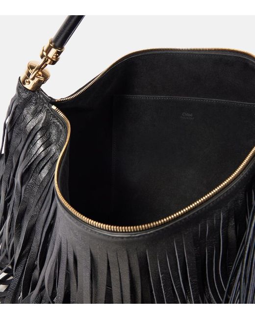 Chloé Black Schultertasche Foulard Aus Leder