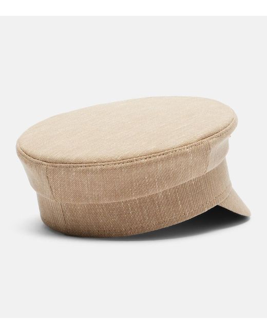Ruslan Baginskiy Natural Monogram Newsboy Cap