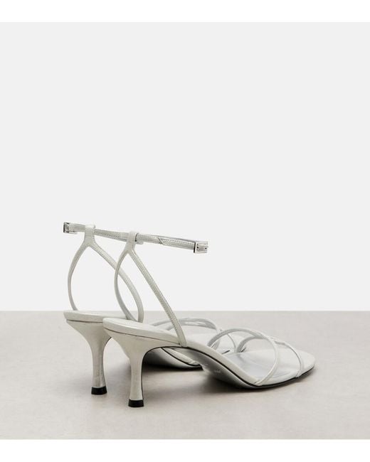 Jimmy Choo White Leo 65 Leather Sandals