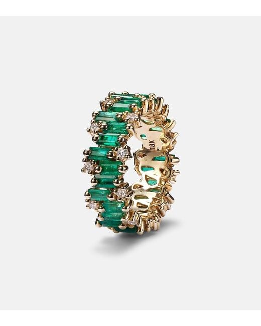 Suzanne Kalan White 18Kt Ring With Emeralds
