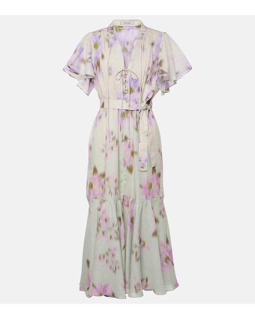 Dorothee Schumacher White Blooming Volumes Floral Cotton Midi Dress