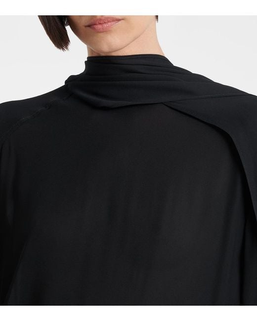 Vestido Midi De Georgette Plan C de color Black