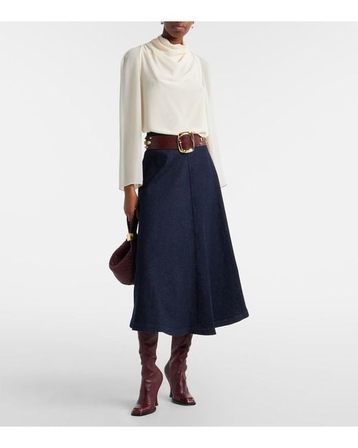 Altuzarra Blue Varda Denim Midi Skirt