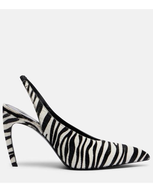 The Attico Black Viper Zebra-Print Calf Hair Pumps