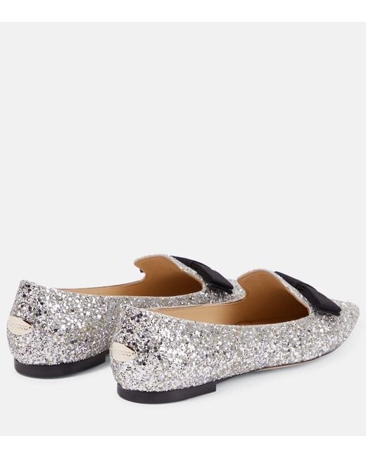 Jimmy Choo Metallic Gala Glitter Flat