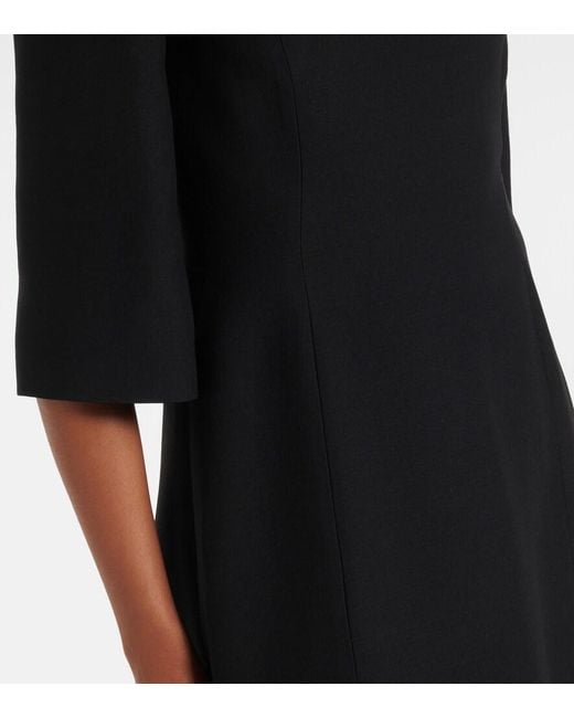 Valentino Black Crepe Couture Embellished Midi Dress