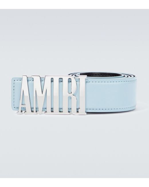 Amiri Blue Logo Leather Belt for men