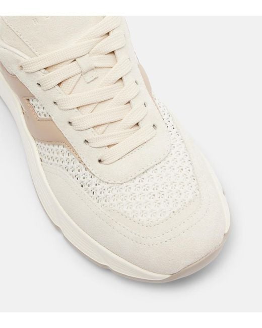 Hogan White H669 Suede Sneakers