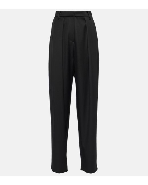 Pantalon a taille haute en laine Magda Butrym en coloris Black