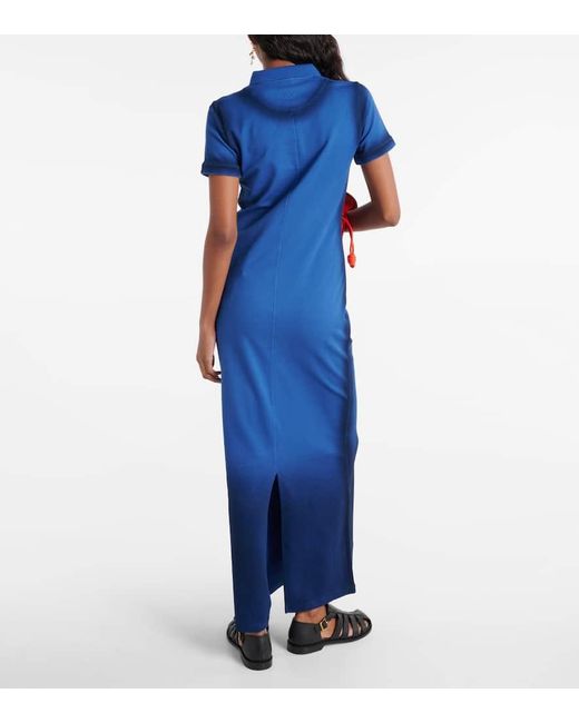 Loewe Blue Cotton Pique Polo Dress