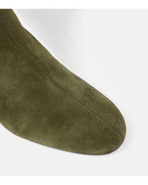 Aquazzura Green Saint Honore 50 Suede Ankle Boots