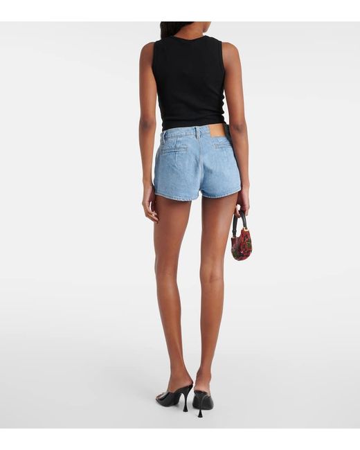 Magda Butrym Blue High-Rise Denim Shorts