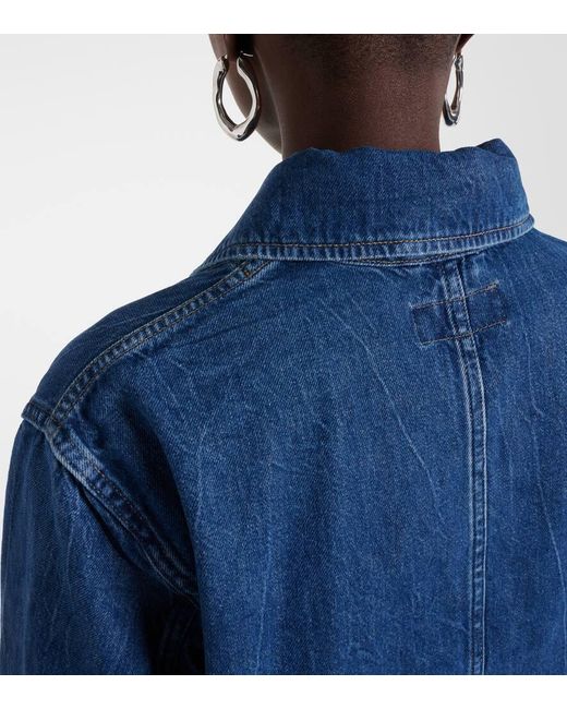 Polo Ralph Lauren Blue Patch-pocket Contrast-stitching Boxy-fit Denim Jacket
