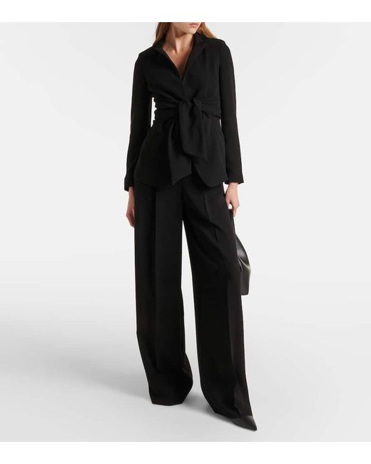 Blazer De Cady Con Cinturon Max Mara de color Black