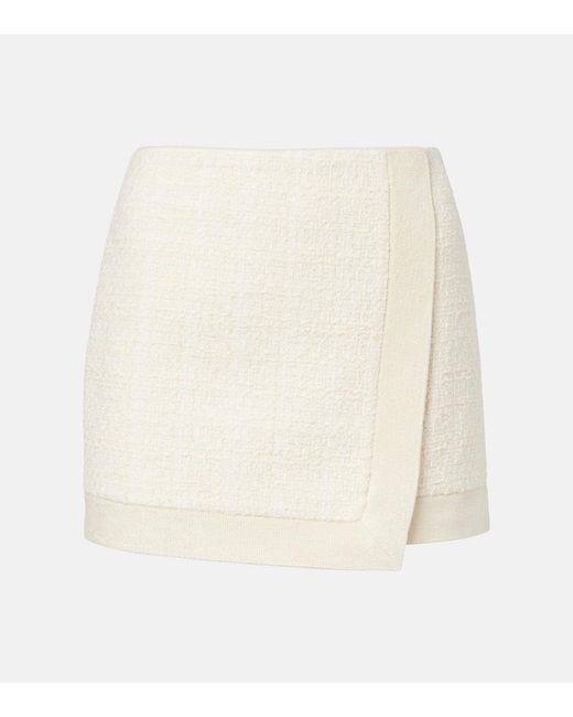Balmain White Tweed Miniskirt