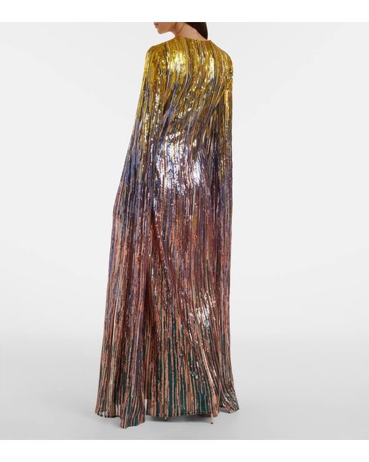 Elie Saab Brown Robe Mit Pailletten