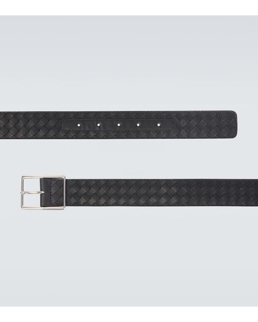 Bottega Veneta Black Piccolo Intrecciato Leather Belt for men