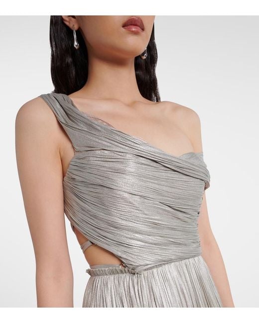 Maria Lucia Hohan White Serene Asymmetric Silk Muslin Gown