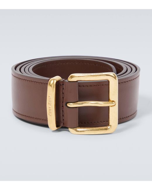 Miu Miu Brown Leather Belt for men