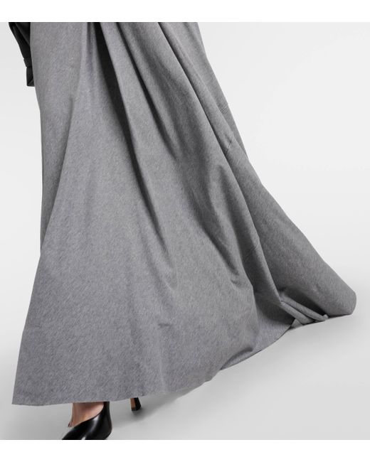 Victoria Beckham Gray Cotton Maxi Dress